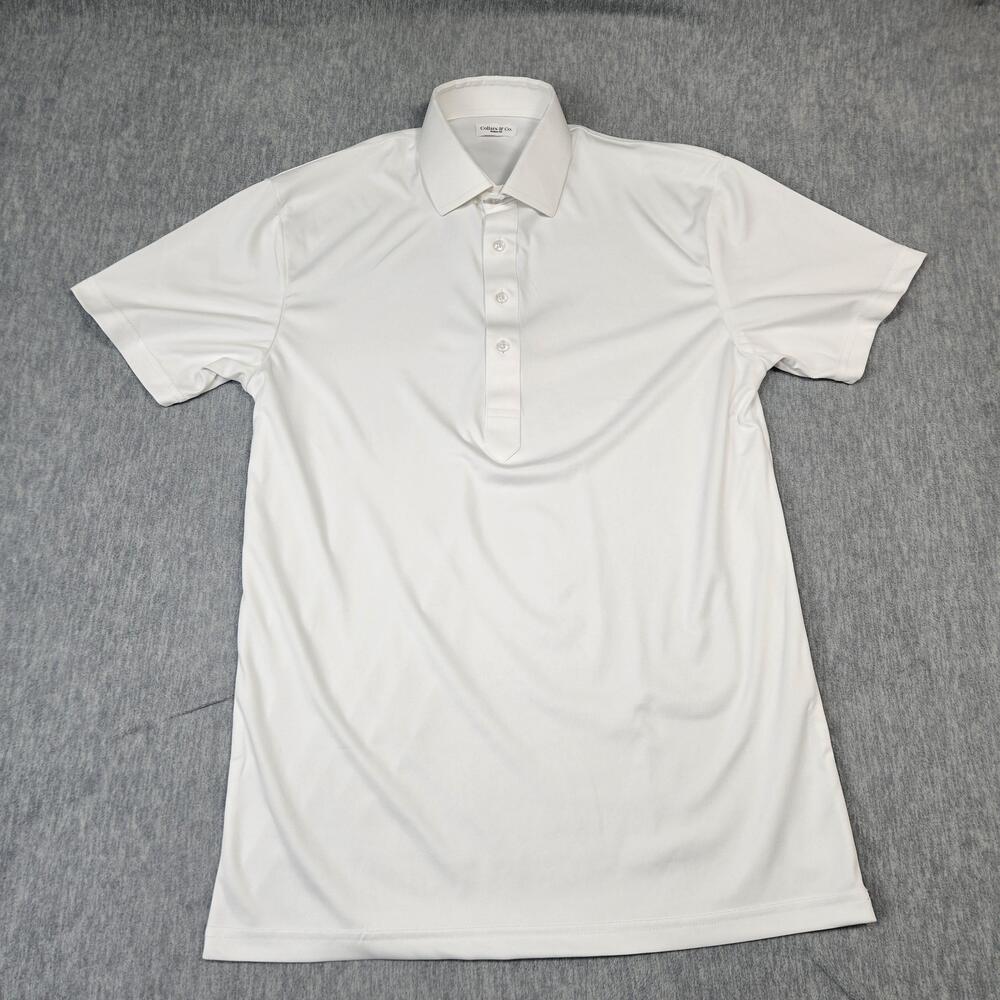 Collars & Co. Dress Collar Polo Shirt Mens Medium Tall White Short Sleeve